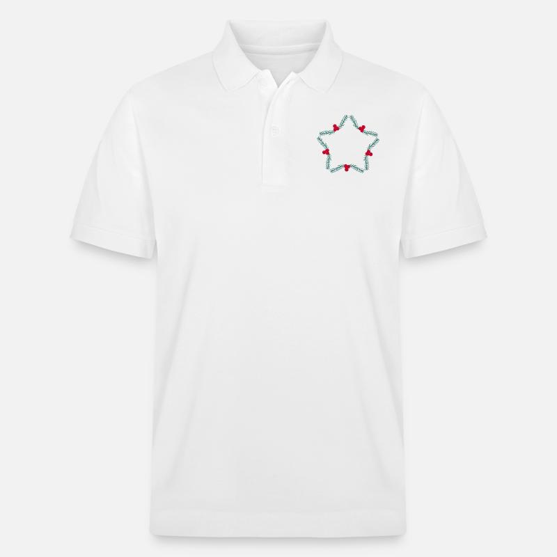 Weihnachtskranz in Sternform - Stanley/Stella Unisex Bio-Poloshirt PREPSTER - Weiß
