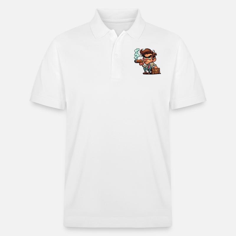 Handlungsreisender mit Zigarre - Stanley/Stella Unisex Bio-Poloshirt PREPSTER - Weiß
