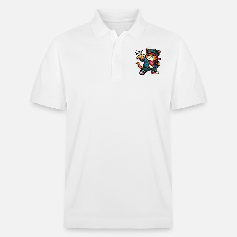 Forced Cat: Kampf - Stanley/Stella Unisex Bio-Poloshirt PREPSTER - Weiß