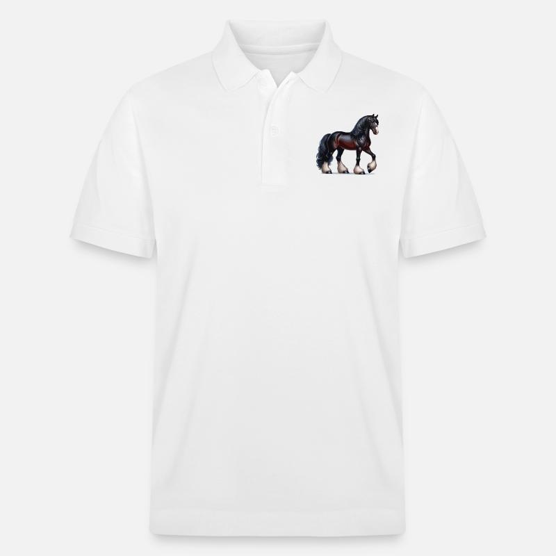 Cheval Pêcheur noir 2 - Polo PREPSTER bio Stanley/Stella Unisexe - blanc
