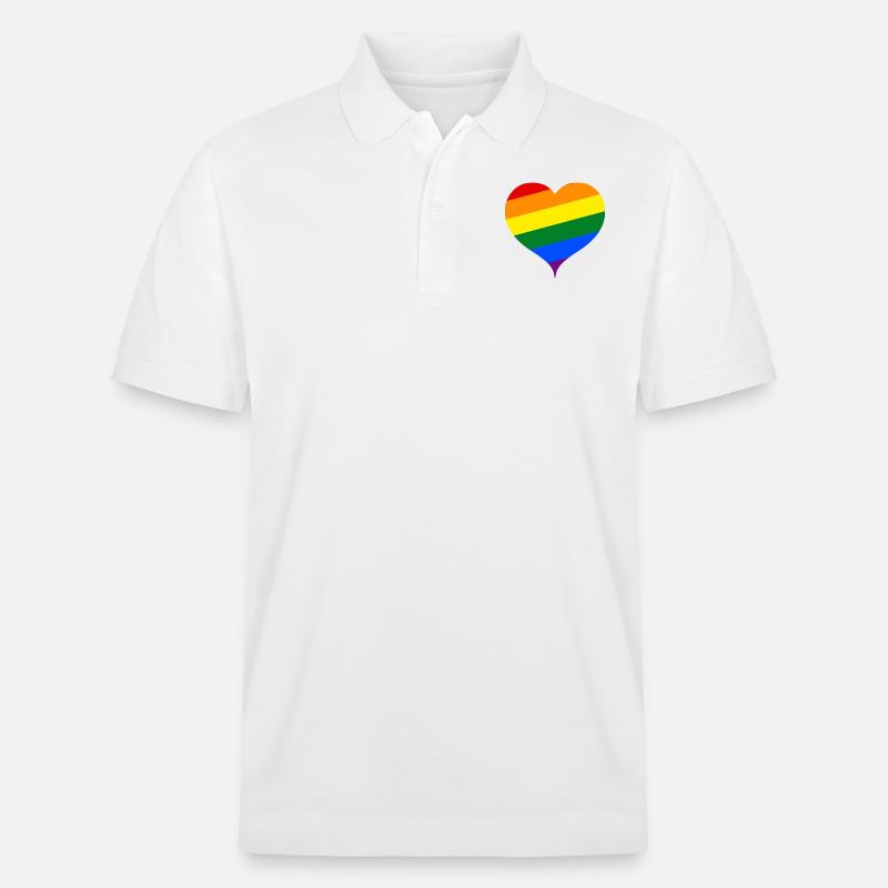 LGBT PRIDE Herz - Stanley/Stella Unisex Bio-Poloshirt PREPSTER - Weiß