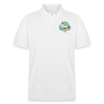 Der Sommer ist da! - Stanley/Stella Unisex Bio-Poloshirt PREPSTER - Weiß - Vorne - Roxy (174cm) & Andy (188cm)