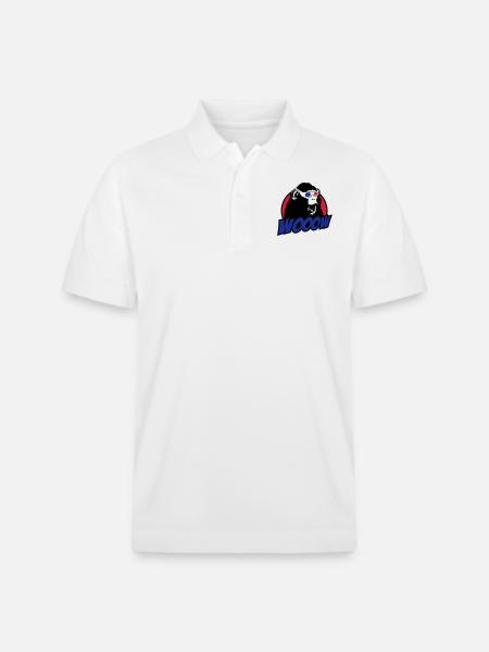 3D Glasses amazed Monkey - Stanley/Stella Unisex Organic Polo Shirt PREPSTER - white