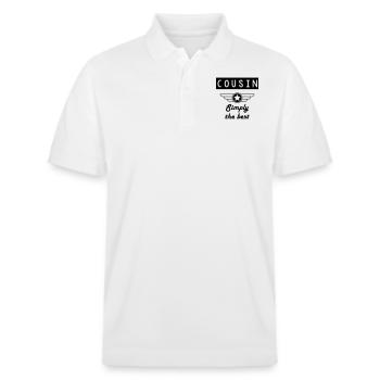 Onkel / Tante / Vetter / Cousin / Kusine - Stanley/Stella Unisex Bio-Poloshirt PREPSTER - Weiß - Vorne - Roxy (174cm) & Andy (188cm)