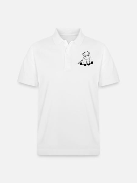 Friendly seated horse - Stanley/Stella Unisex Organic Polo Shirt PREPSTER - white
