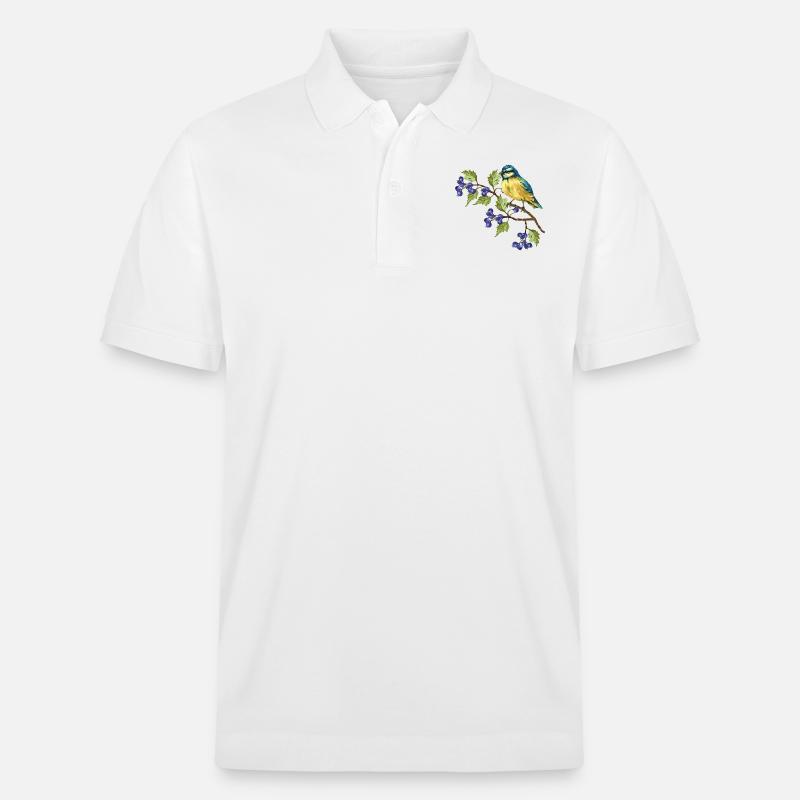 Bunter Vogel - Stanley/Stella Unisex Bio-Poloshirt PREPSTER - Weiß