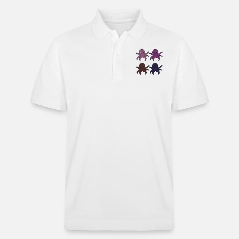 oktopus 4fach - Stanley/Stella Unisex Bio-Poloshirt PREPSTER - Weiß