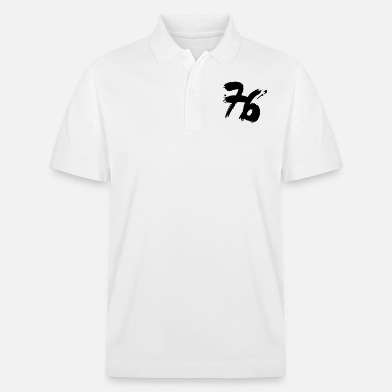 76 design zahl - z07 - Stanley/Stella Unisex Bio-Poloshirt PREPSTER - Weiß