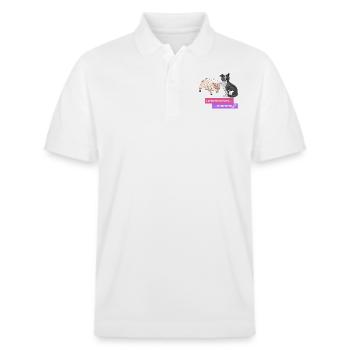 Sheep herd mom - Stanley/Stella Unisex Organic Polo Shirt PREPSTER - white - Front - Roxy (174cm) & Andy (188cm)