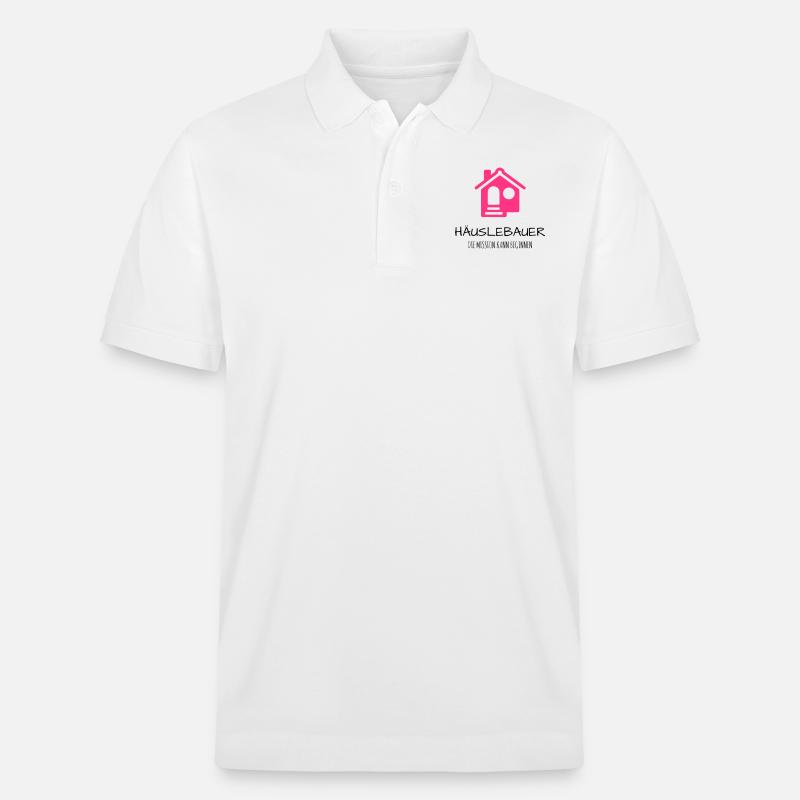 Häuslebauer Haus Bauherr Geschenk Idee - Stanley/Stella Unisex Bio-Poloshirt PREPSTER - Weiß