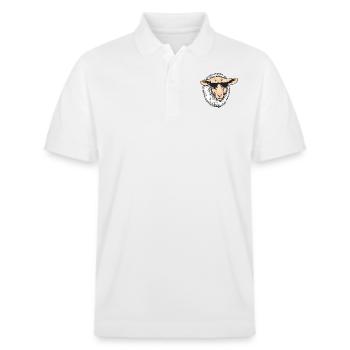 Cool Sheep With Sunglasses - Herd Farm - Stanley/Stella Unisex Organic Polo Shirt PREPSTER - white - Front - Roxy (174cm) & Andy (188cm)