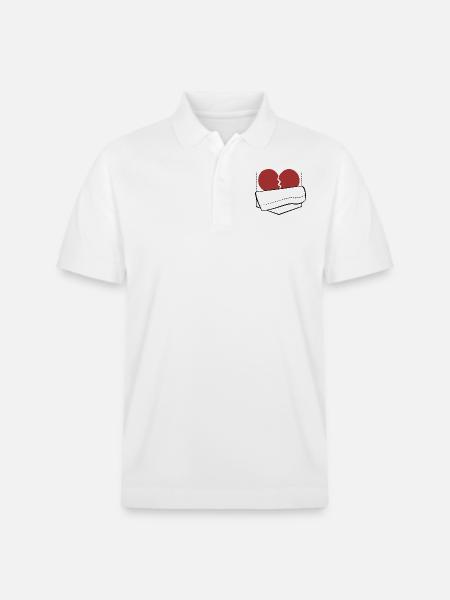 Herz in Tasche - Stanley/Stella Unisex Bio-Poloshirt PREPSTER - Weiß