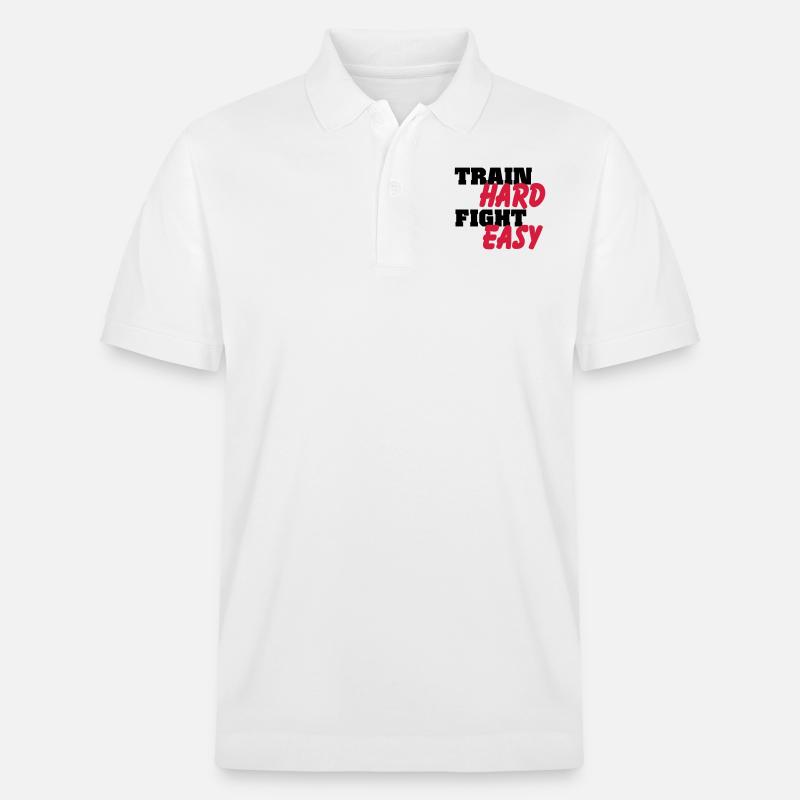Train hard, fight easy - Stanley/Stella Unisex Bio-Poloshirt PREPSTER - Weiß