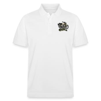 Habicht SR 4-4 (grün) // Illustration - Stanley/Stella Unisex Bio-Poloshirt PREPSTER - Weiß - Vorne - Roxy (174cm) & Andy (188cm)