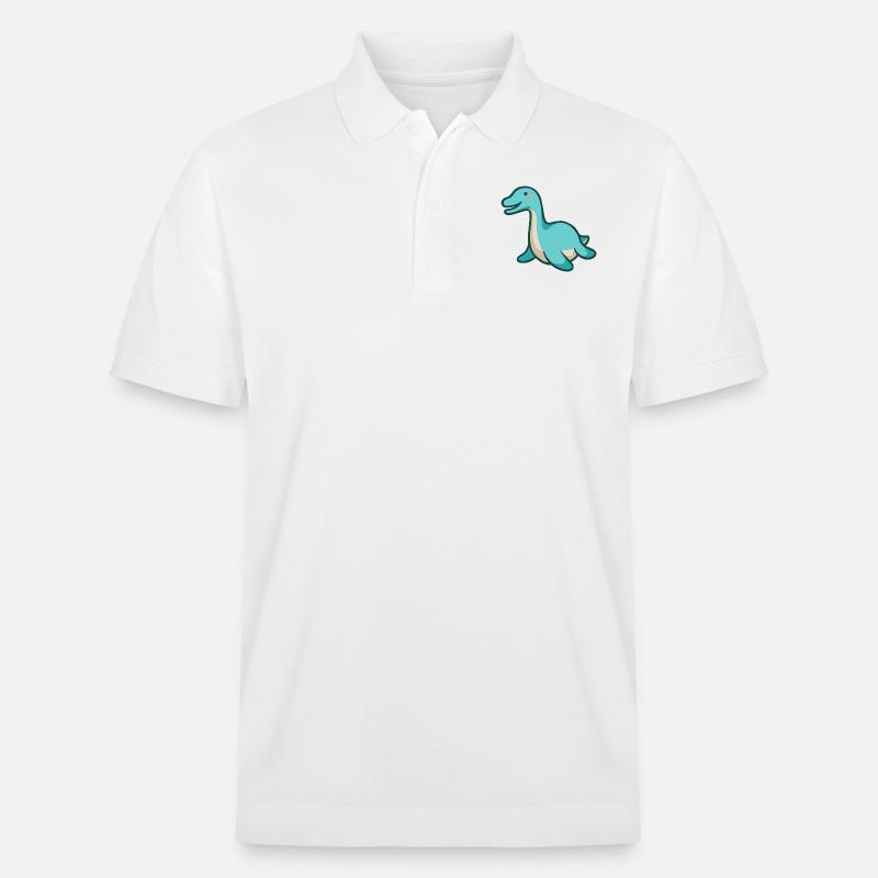 hugadino Plesiosaurus, Dino, süßer Dinosaurier - Stanley/Stella Unisex Bio-Poloshirt PREPSTER - Weiß
