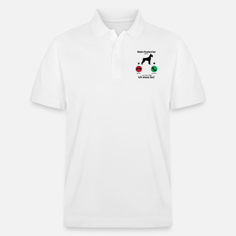 Mein Foxterrier ruft an - Stanley/Stella Unisex Bio-Poloshirt PREPSTER - Weiß