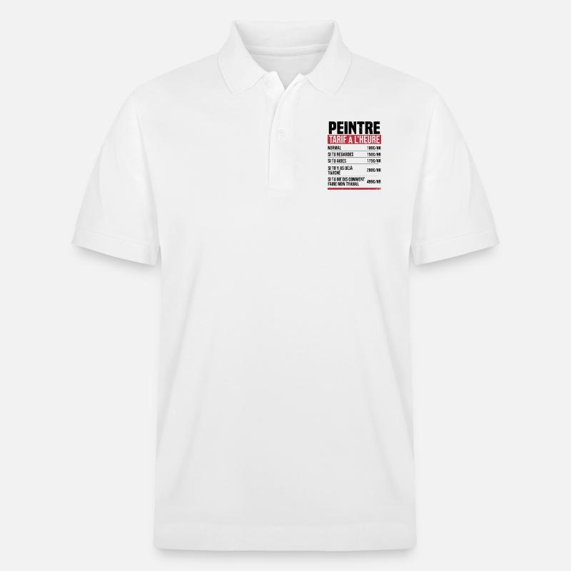 Maler Stundensatz Humor Geschenkidee - Stanley/Stella Unisex Bio-Poloshirt PREPSTER - Weiß
