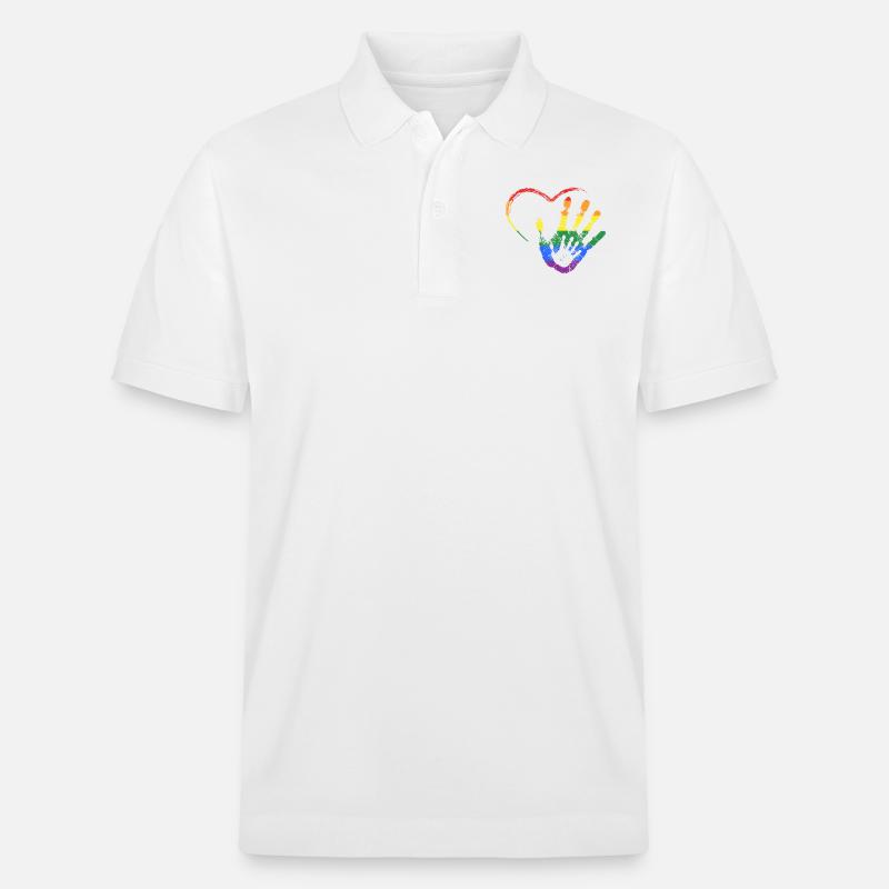 RAINBOW MAIN DANS LA MAIN - Polo PREPSTER bio Stanley/Stella Unisexe - blanc