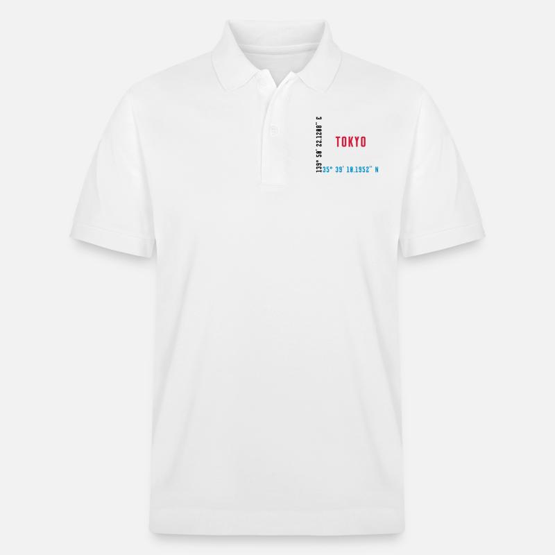 TOKYO - JAPAN - GPS COORDINATES / KOORDINATEN - Stanley/Stella Unisex Bio-Poloshirt PREPSTER - Weiß