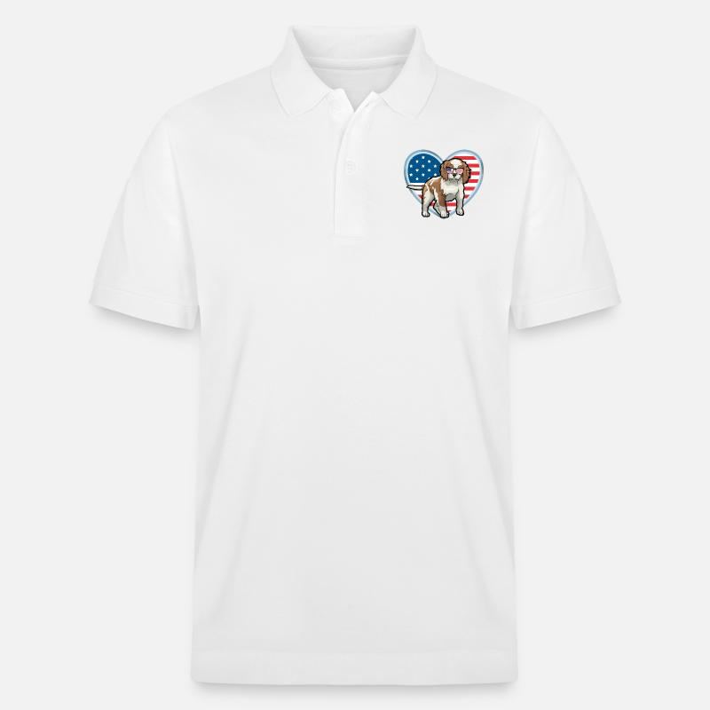 Cavalier King Charles Spaniel - Stanley/Stella Unisex Bio-Poloshirt PREPSTER - Weiß