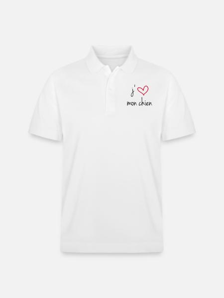 i love my dog - Stanley/Stella Unisex Organic Polo Shirt PREPSTER - white