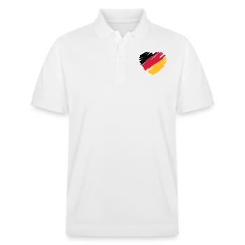 german heart - Polo PREPSTER bio Stanley/Stella Unisexe - blanc - Devant - Roxy (174cm) & Andy (188cm)