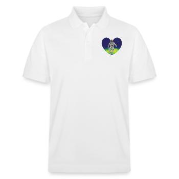 Outer space heart - Stanley/Stella Unisex Organic Polo Shirt PREPSTER - white - Front - Roxy (174cm) & Andy (188cm)