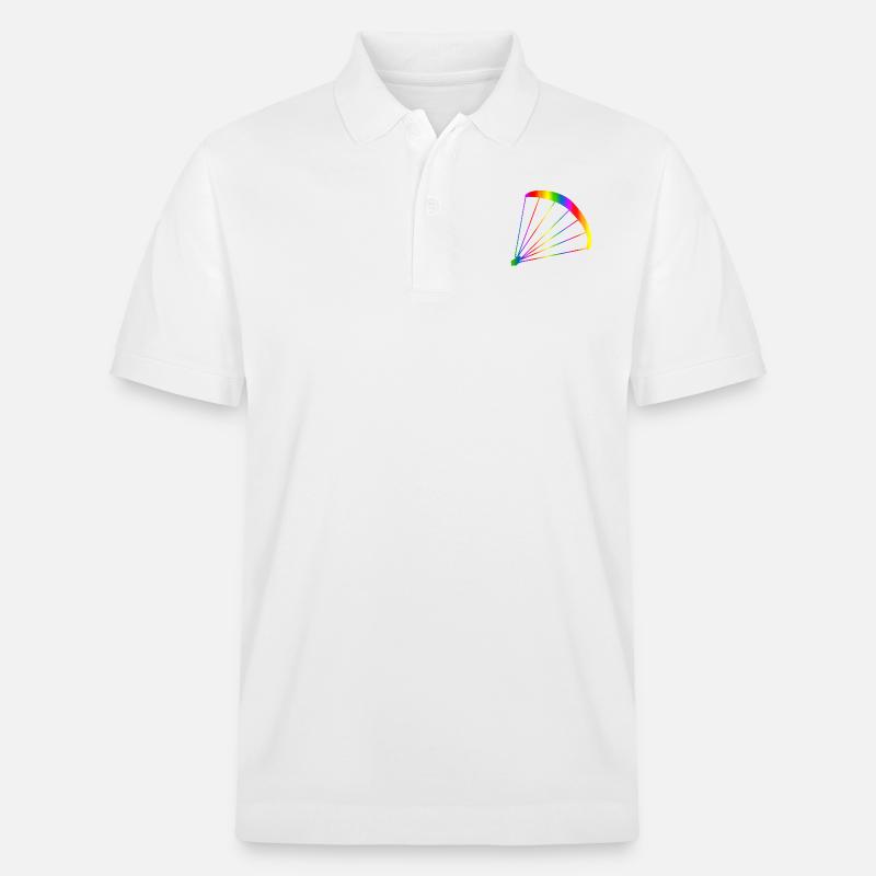 Bunter Gleitschirm Regenbogen - Stanley/Stella Unisex Bio-Poloshirt PREPSTER - Weiß