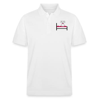 Dog On Bed Relaxed Sleeping Bedroom Cute - Stanley/Stella Unisex Organic Polo Shirt PREPSTER - white - Front - Roxy (174cm) & Andy (188cm)
