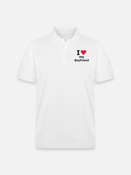 I love my boyfriend - Stanley/Stella Unisex Organic Polo Shirt PREPSTER - white