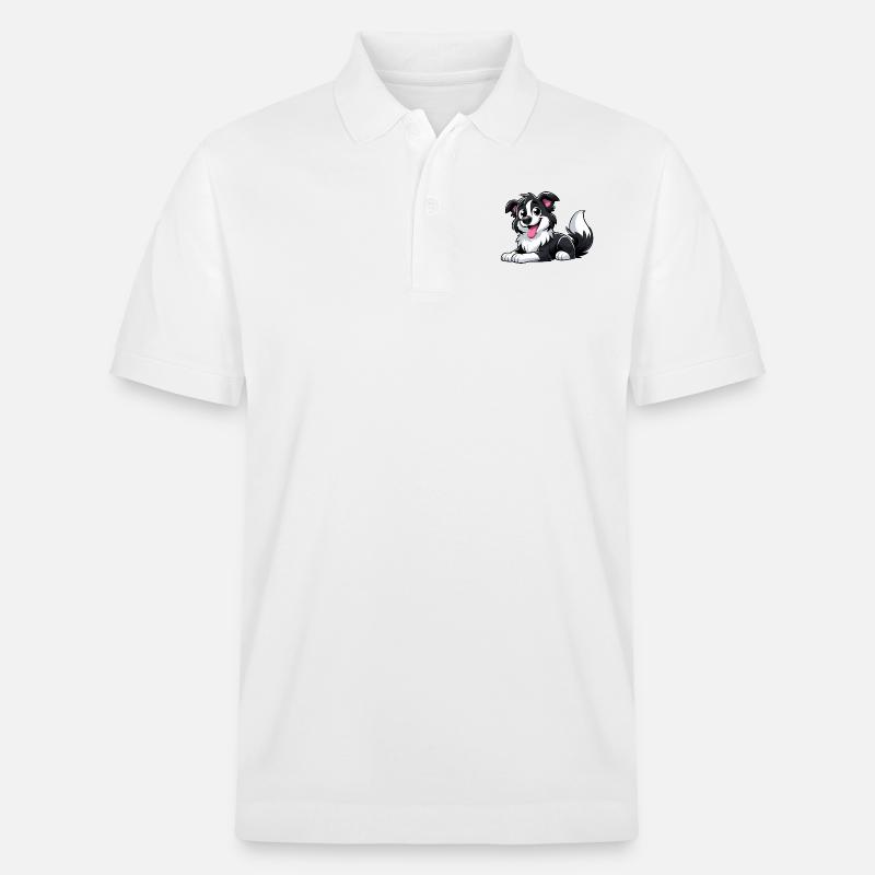 Border Collie 4 - Stanley/Stella Unisex Bio-Poloshirt PREPSTER - Weiß