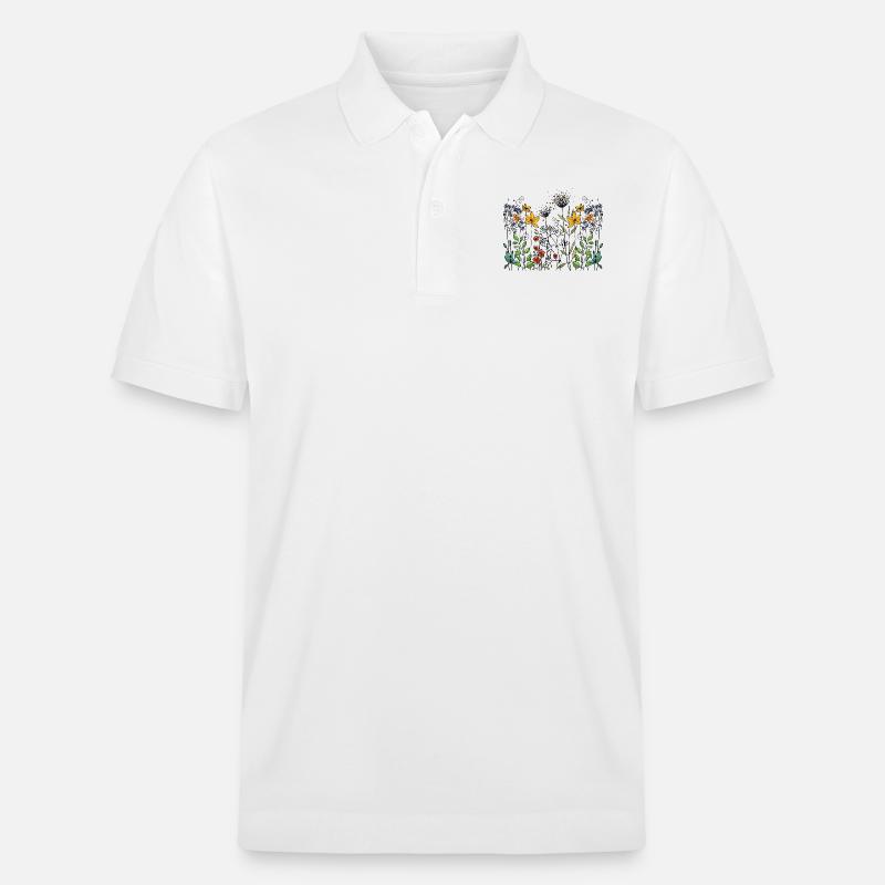 Blumen - Stanley/Stella Unisex Bio-Poloshirt PREPSTER - Weiß