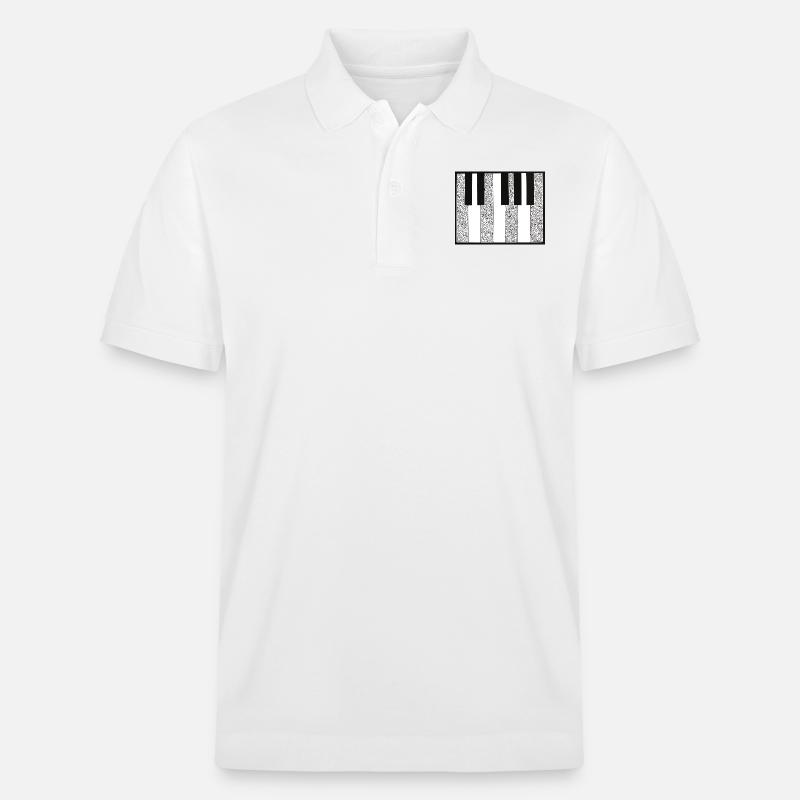 Klavier mit Muster - Stanley/Stella Unisex Bio-Poloshirt PREPSTER - Weiß