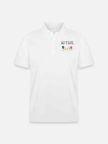school - Stanley/Stella Unisex Organic Polo Shirt PREPSTER - white