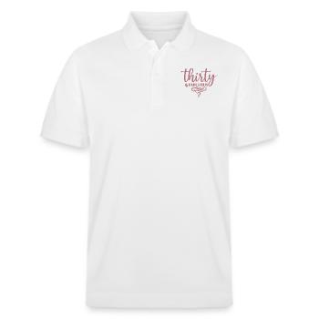 Thirty & Fabulous - Geschenk zum 30. Geburtstag für Frauen - Stanley/Stella Unisex Bio-Poloshirt PREPSTER - Weiß - Vorne - Roxy (174cm) & Andy (188cm)