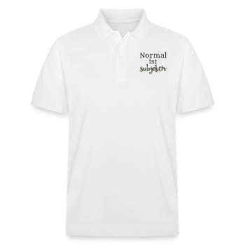 Normal ist subjektiv - Stanley/Stella Unisex Bio-Poloshirt PREPSTER - Weiß - Vorne - Roxy (174cm) & Andy (188cm)