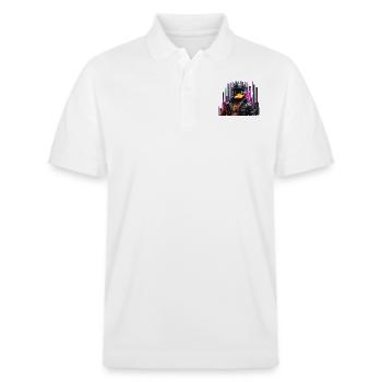 Rapper - Stanley/Stella Unisex Bio-Poloshirt PREPSTER - Weiß - Vorne - Roxy (174cm) & Andy (188cm)
