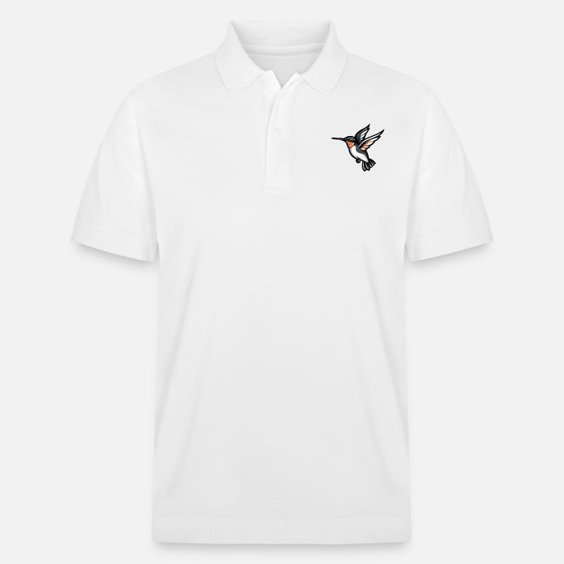 kolibri vogel - Stanley/Stella Unisex Bio-Poloshirt PREPSTER - Weiß