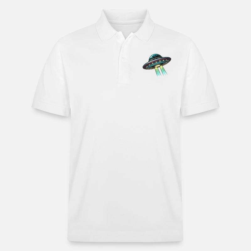 Soucoupe OVNI Bande Dessinée - Polo PREPSTER bio Stanley/Stella Unisexe - blanc