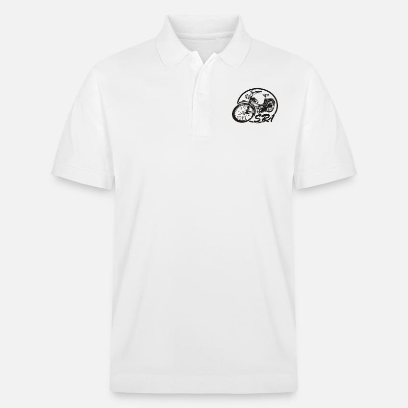 Simson SR1 schräg - Stanley/Stella Unisex Bio-Poloshirt PREPSTER - Weiß