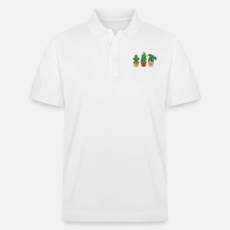 Trois plantes mignonnes - Polo PREPSTER bio Stanley/Stella Unisexe - blanc