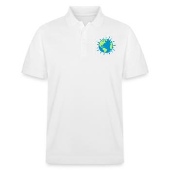 Planet Erde - Stanley/Stella Unisex Bio-Poloshirt PREPSTER - Weiß - Vorne - Roxy (174cm) & Andy (188cm)