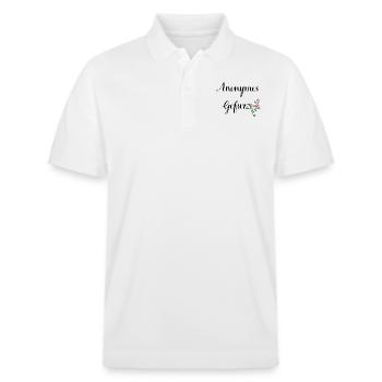 Anonymes Gefurze Shirt - Stanley/Stella Unisex Bio-Poloshirt PREPSTER - Weiß - Vorne - Roxy (174cm) & Andy (188cm)
