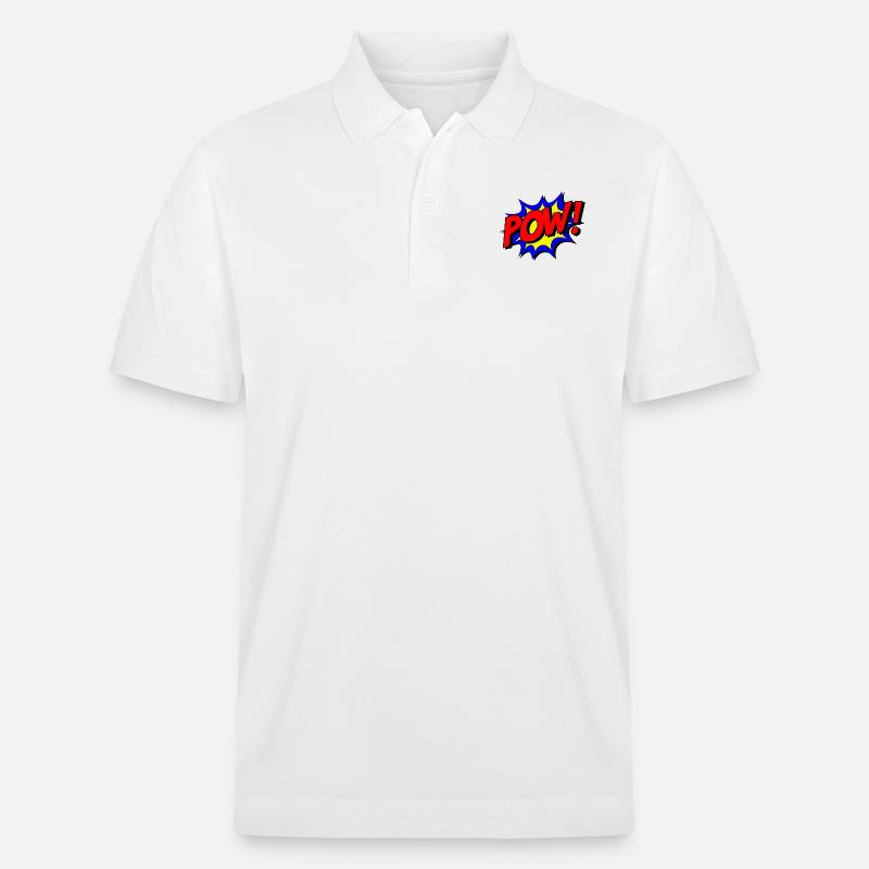 POW Design Superheld - Stanley/Stella Unisex Bio-Poloshirt PREPSTER - Weiß