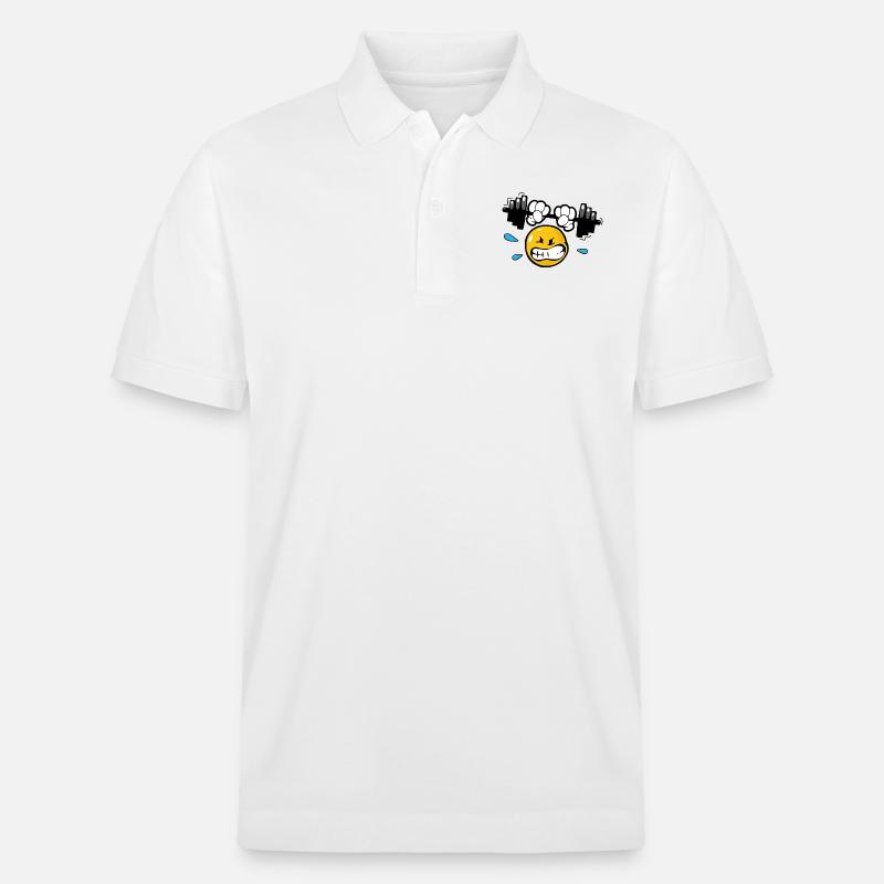 Sollevamento pesi smiley - Polo ecologica unisex PREPSTER di Stanley/Stella - bianco