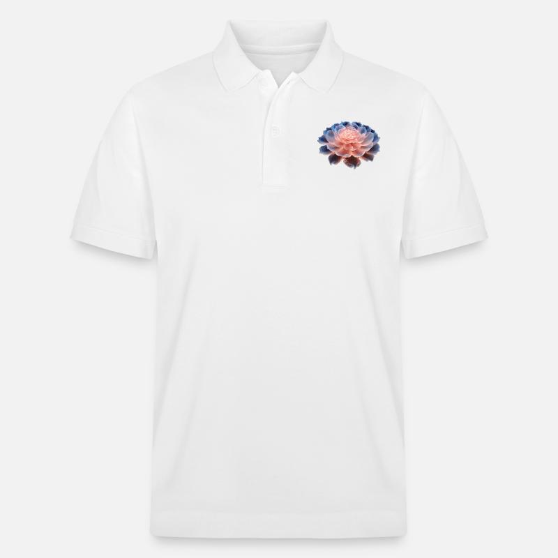 Fleur 3D - Polo PREPSTER bio Stanley/Stella Unisexe - blanc