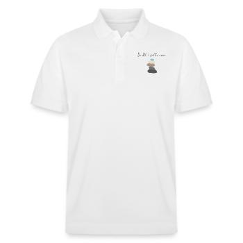 In der Stille liegt die Kraft - Stanley/Stella Unisex Bio-Poloshirt PREPSTER - Weiß - Vorne - Roxy (174cm) & Andy (188cm)