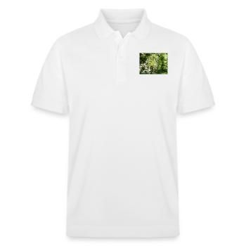 Traveller's Joy Clematis vitalba - Stanley/Stella Unisex Bio-Poloshirt PREPSTER - Weiß - Vorne - Roxy (174cm) & Andy (188cm)
