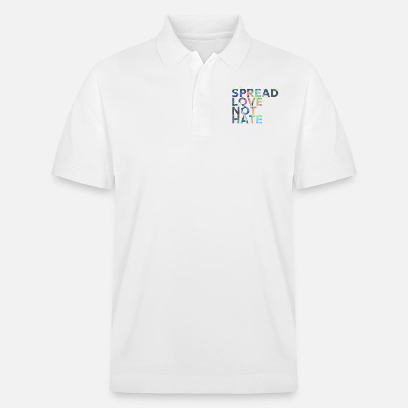 SPREAD LOVE NOT HATE - Stanley/Stella Unisex Bio-Poloshirt PREPSTER - Weiß