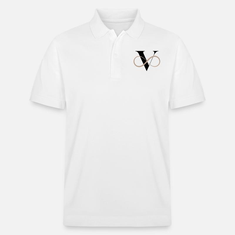 Unendlicher Buchstabe V - Stanley/Stella Unisex Bio-Poloshirt PREPSTER - Weiß